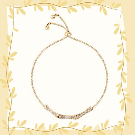 Golden Bamboo Link Bracelet