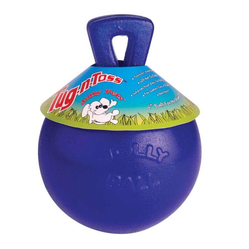 Battles Jolly Ball Tug-N-Toss Blue Dog Ball 15cm