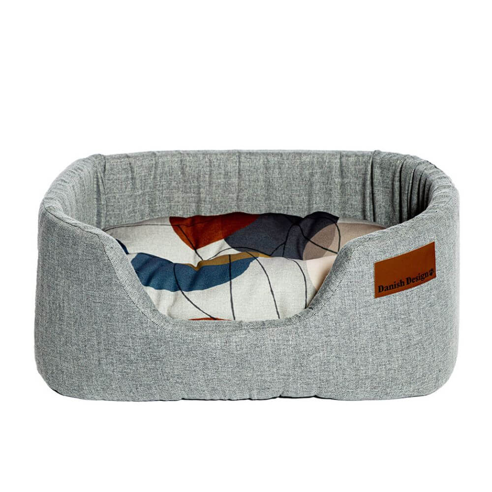 Danish Design Colour Block Silver Lux Slumber Dog Bed