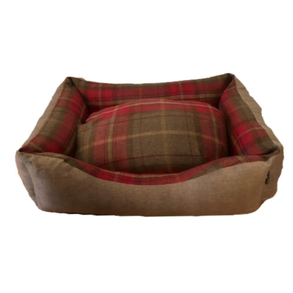 GB Pet Beds Handmade Country Check Dog Sofa Bed