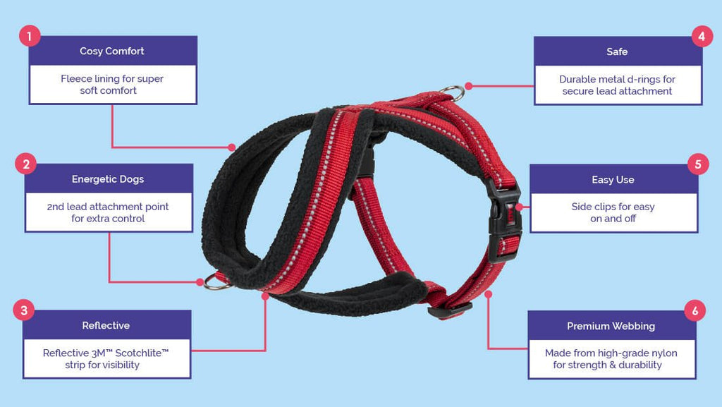 Halti Comfy Dog Harness in Red