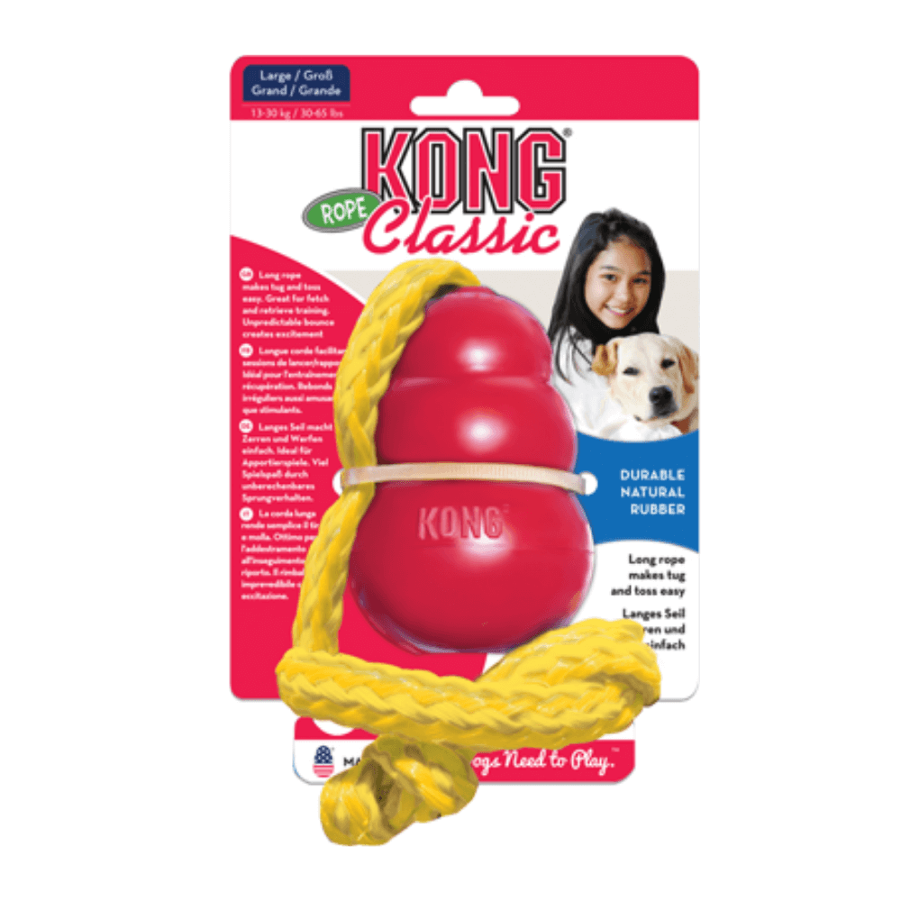 KONG Classic with Rope Dog Toy