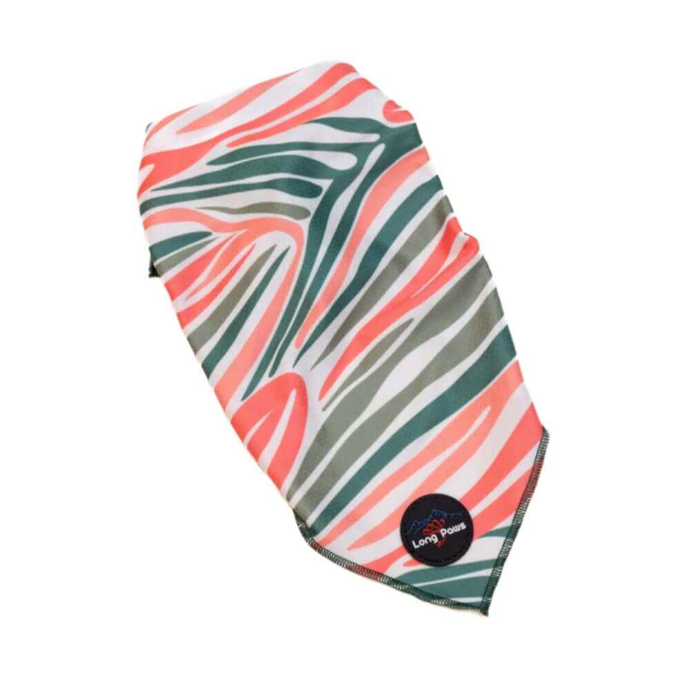 Long Paws Funk The Dog Bandana in Pink Green Zebra