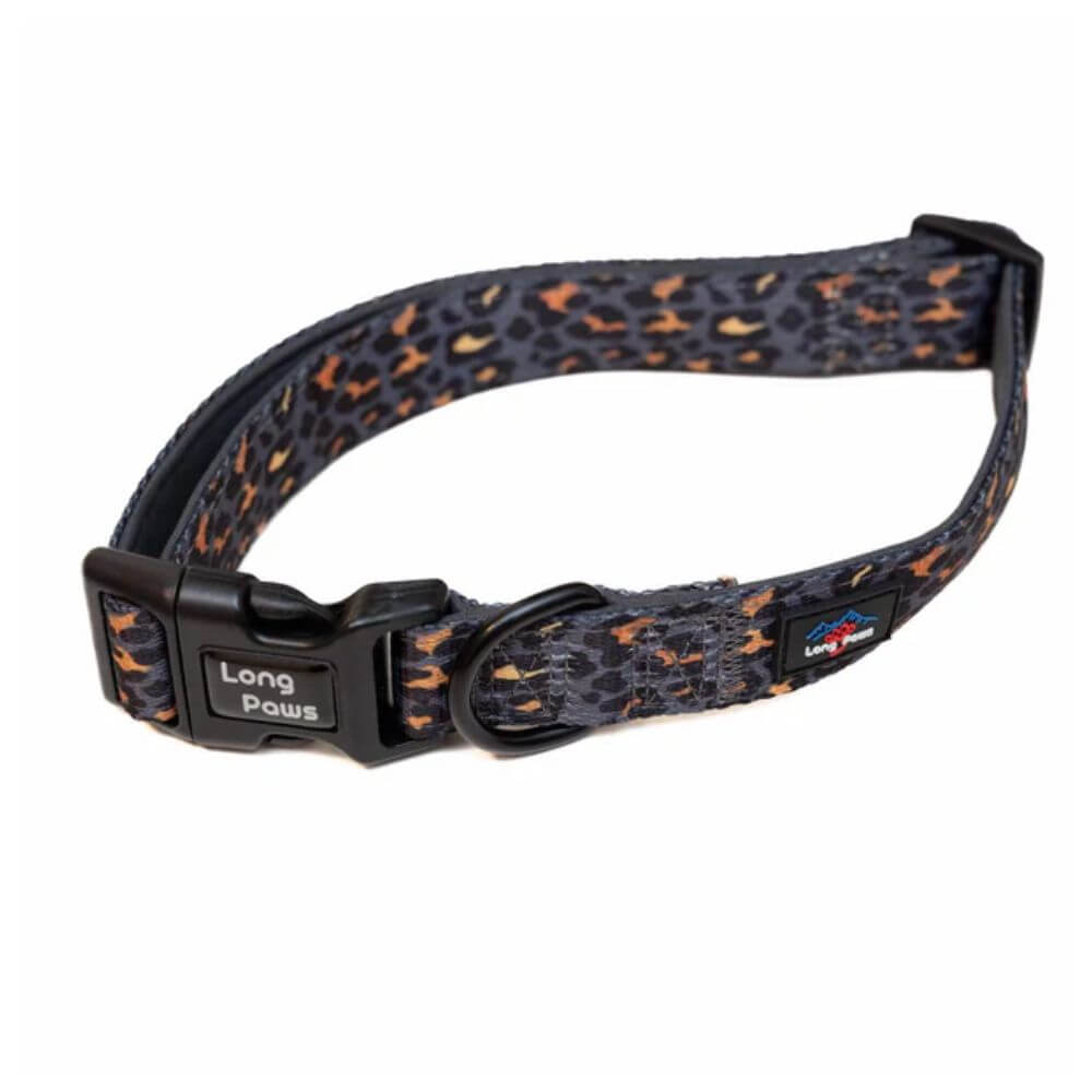 Long Paws Funk The Dog Collar in Gold Black Leopard