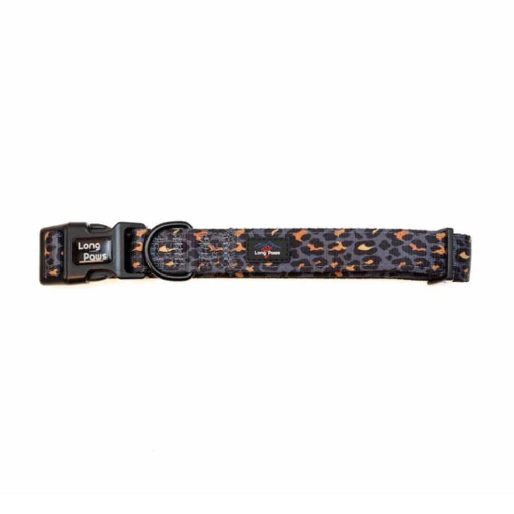 Long Paws Funk The Dog Collar in Gold Black Leopard