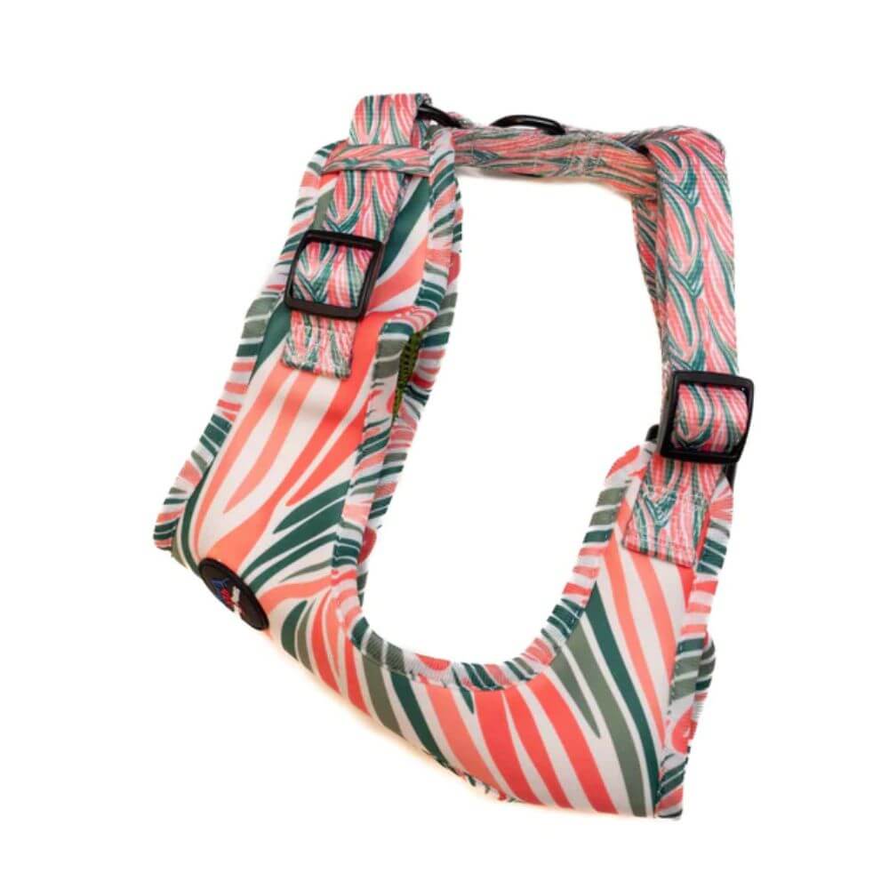 Long Paws Funk The Dog Harness in Pink Green Zebra